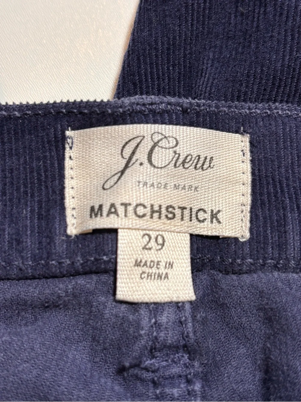 J.Crew Women’s Matchstick Corduroy Pants Size 29 Navy Blue Straight Leg